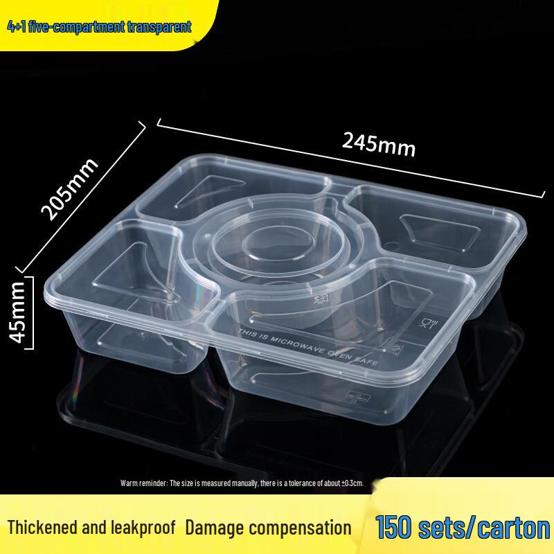 Multi-Compartment Disposable Takeaway Food Containers