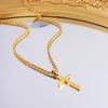 New Stainless Steel Cross Pendant Necklace for Men Women Minimalist Gold Color Jewelry Male Female Necklaces Chokers Gifts