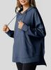 2024 Women's Hooded Waffle Knit Pullover Sweatshirt with Pocket, Long Sleeve, Autumn/Winter