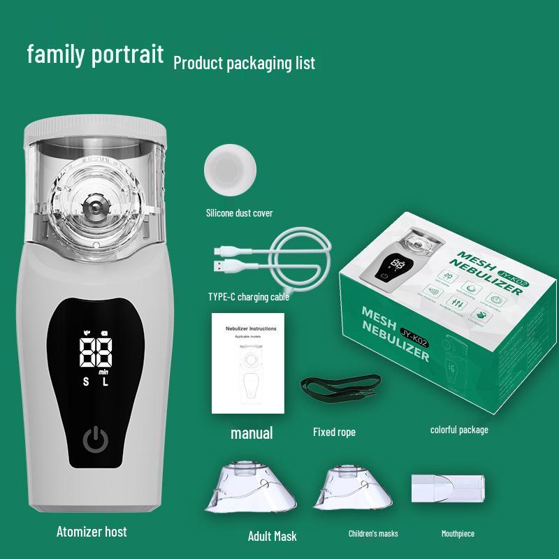 

Портативний акумуляторний сітчастий небулайзер з дисплеєм - Тихий, великої ємності для дітей та дорослих