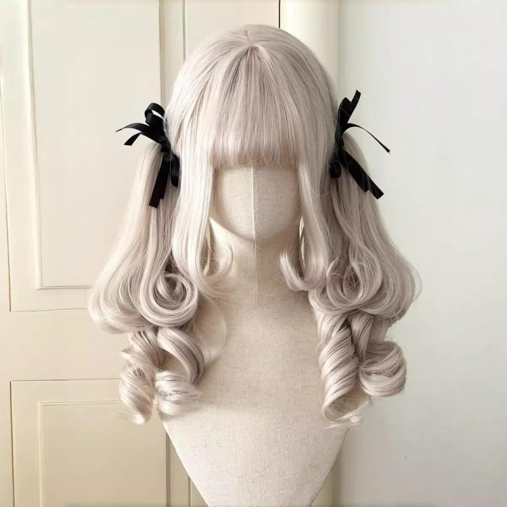 Long Curly Lolita Wig with Bangs Harajuku Roman Volume Cosplay Wig  Cosplay Party