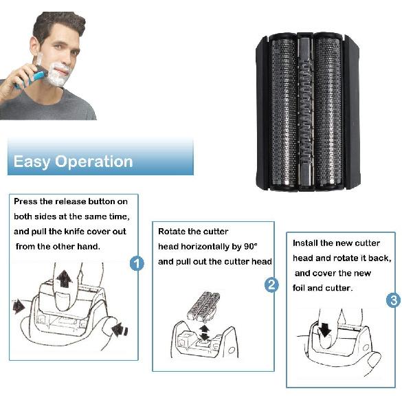 52B Shaver Head for Br aun 5 Series Electric Razor Replacement Razor Head Fits For 5020S 5030S 5040S 5050S 5070S 5090CC 52B 52S Series