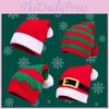 Knitted Christmas Red Woolen Hat Autumn Winter Stripes Warm Girls Gift Festival