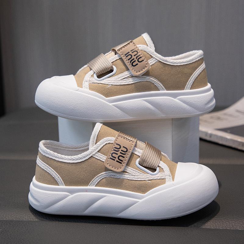 Children's canvas shoes 2025 summer new trend boys' student shoes girls' low-top one-pedal children's shoes