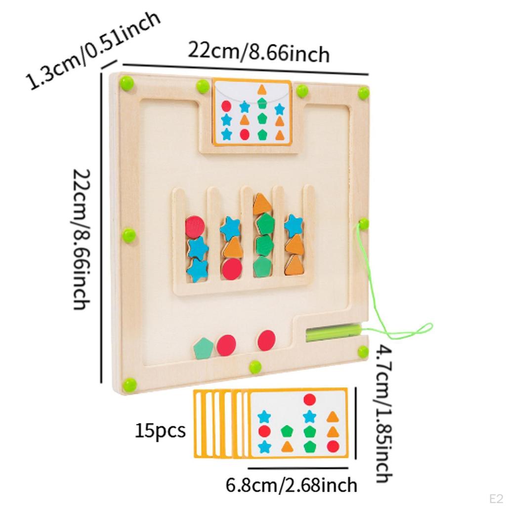 Magnetic Color and Shape Maze 22x22cm for Toddlers Kids Gifts Montessori Toy