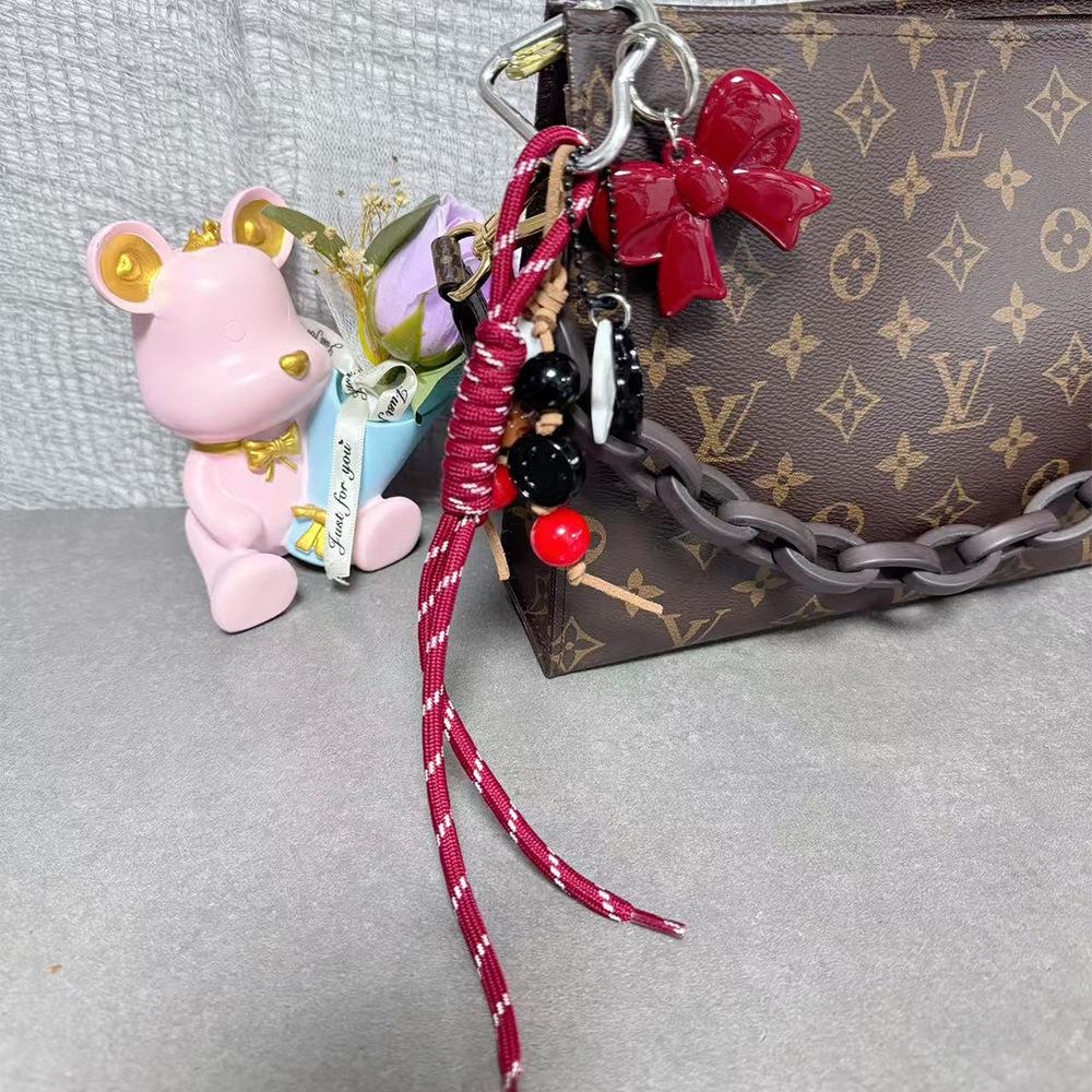 Creative Miu Bag Charm: Woven Nylon Rope Keychain & Bracelet