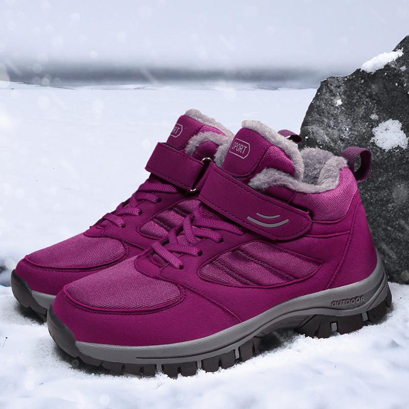 TUINANLE Women's Winter Snow Boots - Large Size, Velvet-Lined, Thickened, for Middle-Aged & Elderly Men Cotton Shoes
