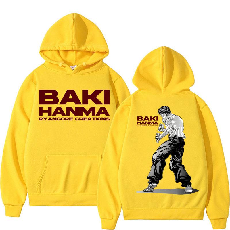 Anime Baki Haman Harajuku Vintage Manga Hoodies Men Women Gym Workout Training Long Sleeve Oversized Fleece Tracksuit