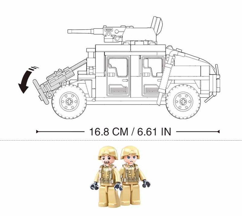 265Pcs Ww2 Military Swat H1 Assault Armor Vehicle Construction Blocks Educational War Army Soldier Car Creation Blocks Plaything For Young Boys