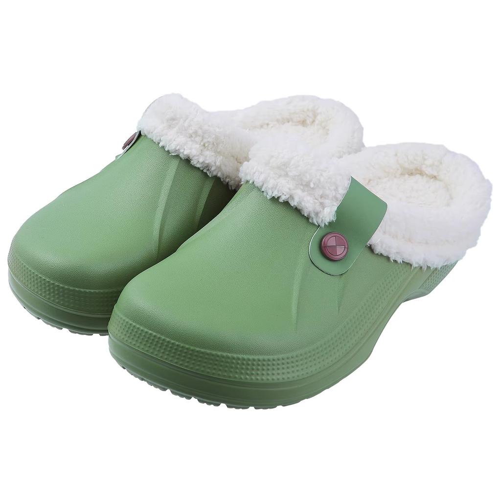 Fashion Crestar Women and Men Fur Lined Clogs Memory Foam Warm Fuzzy Slippers New Winter Waterproof Indoor Outdoor Comfortable Slippers
