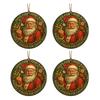 Funny Middle Finger Santa Christmas Ornament Naughty Acrylic Christmas Tree Hanging Ornaments for Window Wall Fireplace Home Tree Decor