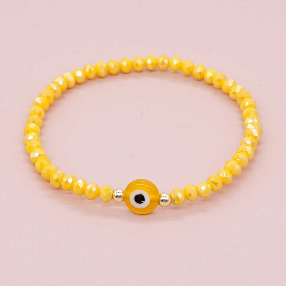 1pc Evil Eye Bracelet for Women Fashion Couple Jewelry Solid Colorful Faceted Crystal Beaded Bracelets Summer Jewellery Gift
