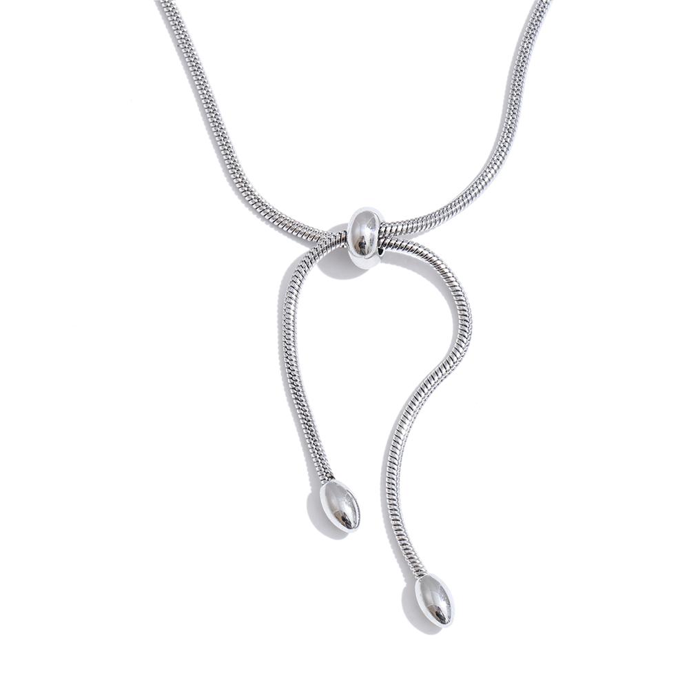 Yhpup 60cm Stainless Steel Knot Chain Necklace for Women Gold&Platinum Plated Trending Personalized Jewelry Wholesale