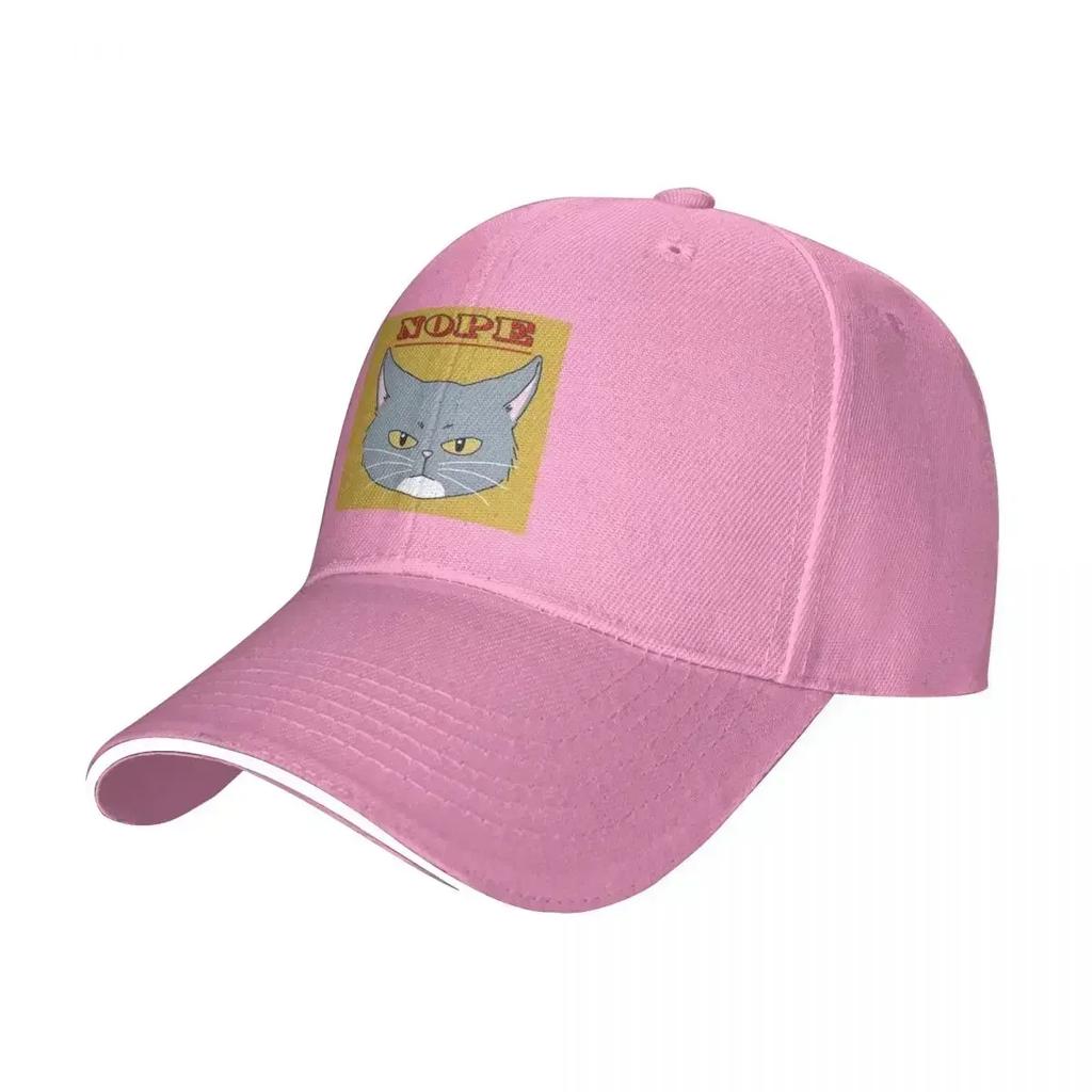 Nope Cat Baseball Cap Hat Beach derby hat Womens Hats For The Sun Unisexs