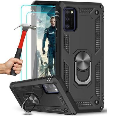 Etui Ochronne - PROSHOP - Samsung A41 - Czarny - Styl Militarny - 2 Szkła Hartowane