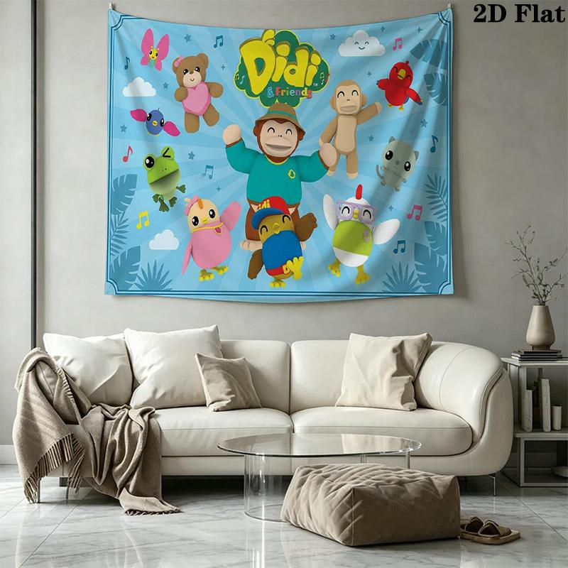 Didi and Friends Wall Tapestry Aesthetic Wall Hanging Printed Fabric Blanket Decorative Tapestries for Bedroom Living Room Home Decor