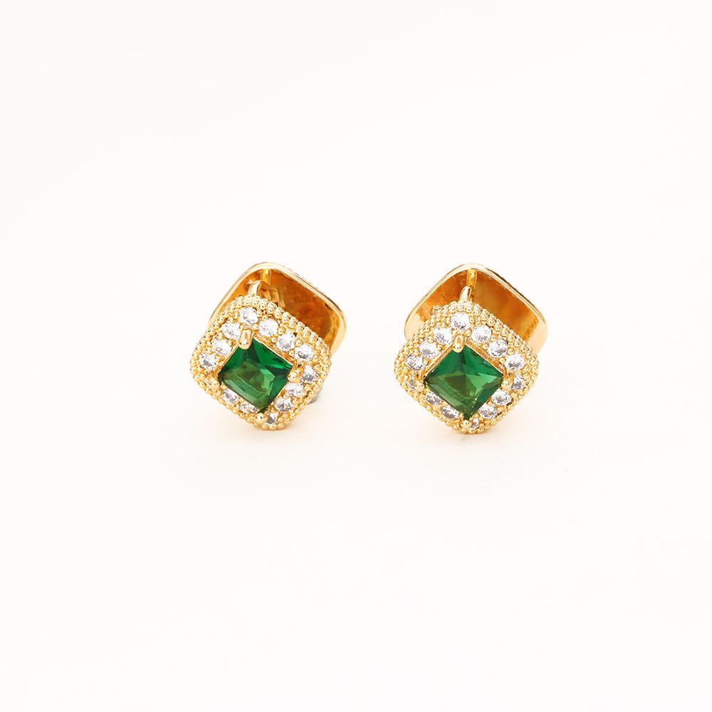 Double-sided Wearable Emerald Zirconia Vintage Elegant Earrings - Exquisite High-end Luxury Studs