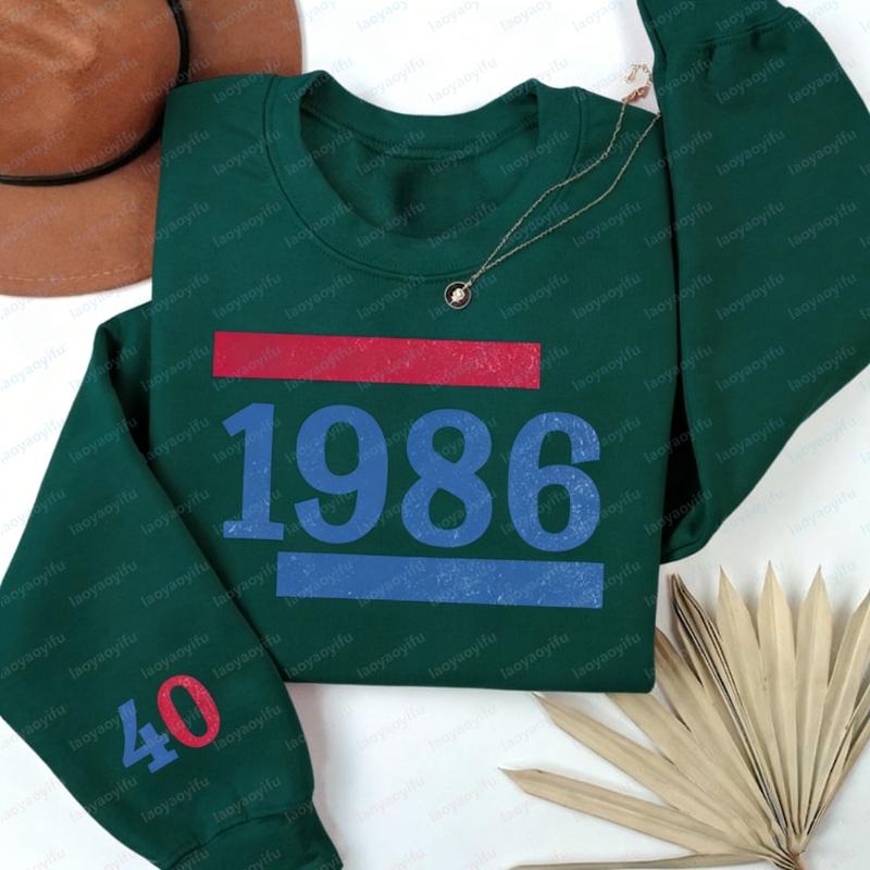 Retro th Birthday Pullover Custom Birth Year Gift for Men and Women Classic Party Sweatshirt Winter Matching Hoodies