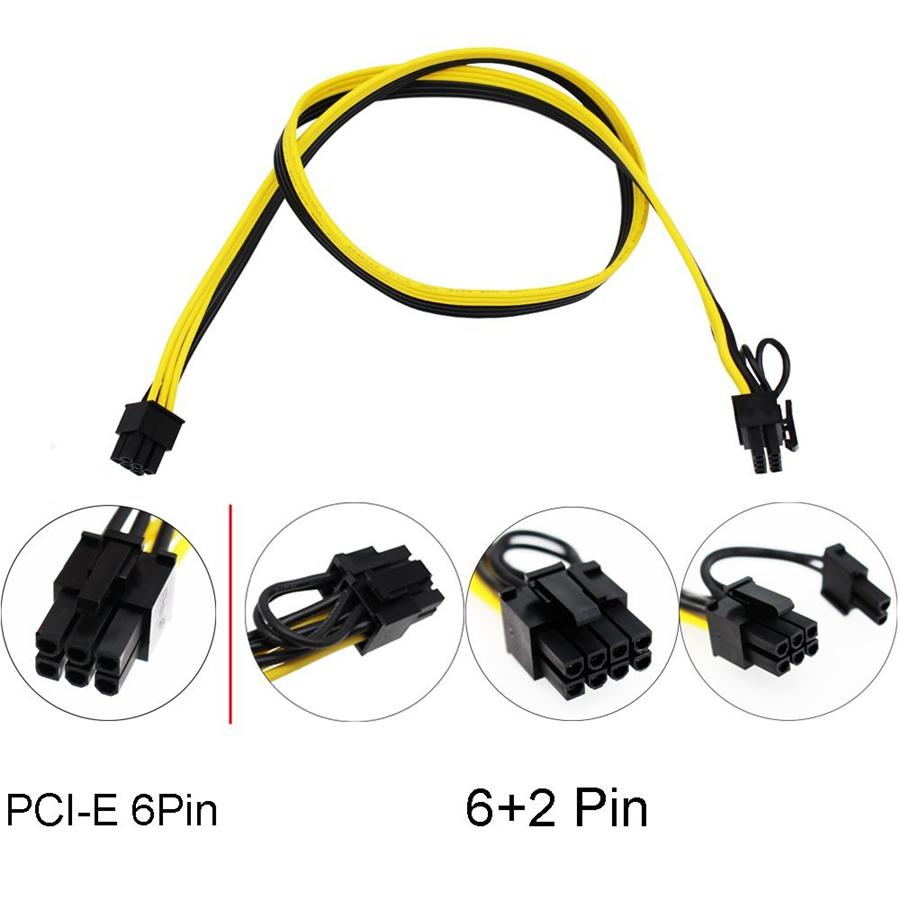 PCI-E 21x 6 Pins Power Module Breakout Board +20CM 6Pin to 8Pin Power Cable