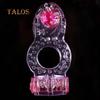 Vibrating Penis Rings Clit Dual Cock Ring Stretchy Delay Sex Toys for Men Adults Products