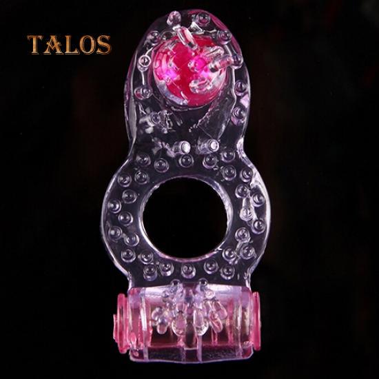 Vibrating Penis Rings Clit Dual Cock Ring Stretchy Delay Sex Toys for Men Adults Products