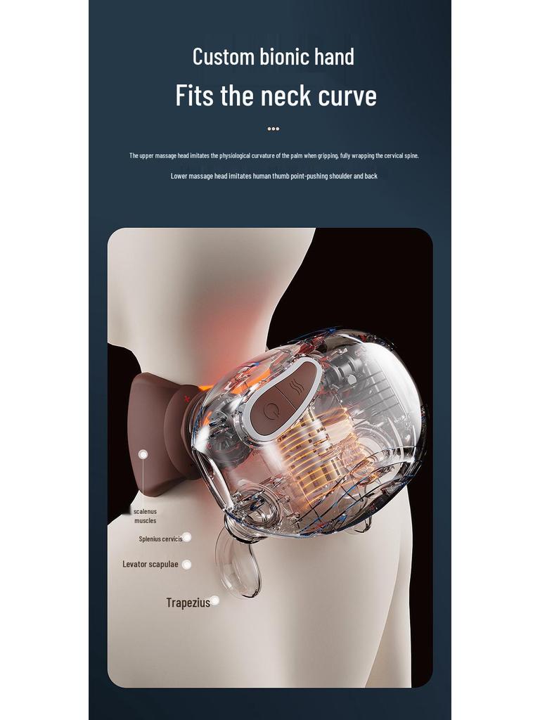 Cervical & Shoulder Kneading Massager: Neck, Back, Trapezius, and Spine Relief Device