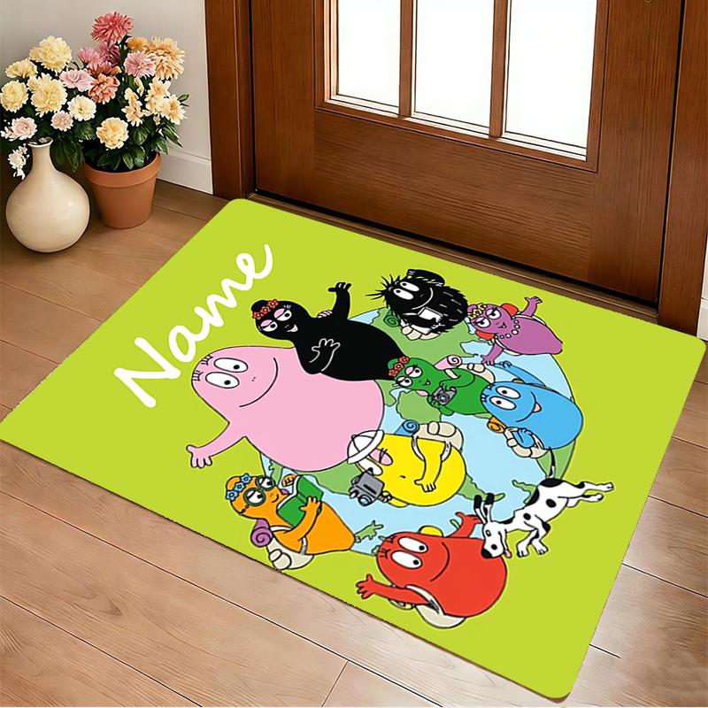 Custom Name Colorful Creatures Living Room Non-Slip Area Rug Soft Carpet for Bedroom Kids Playroom Sofa Office Home Decor Doormat
