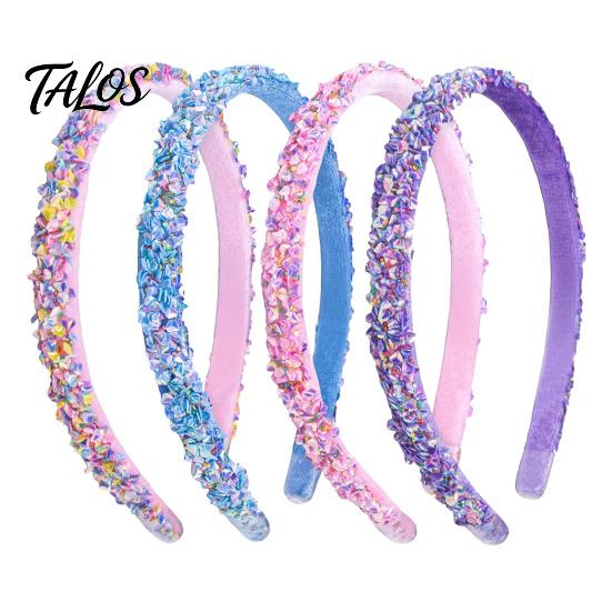 Velvet Lined Headband Thin Headbands for Girls Sparkly Sequin Hairbands Non-slip Bright For Cute Glitter Hair Accessories Children Toddlers