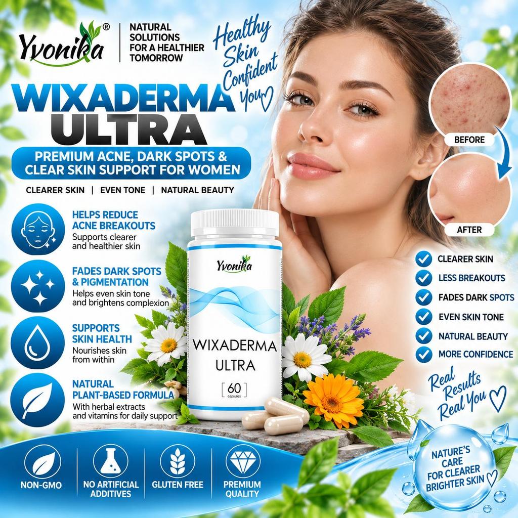 Yvonika Wixaderma Ultra – Premium Acne, Dark Spots & Clear Skin Support for Women, 60 Capsules