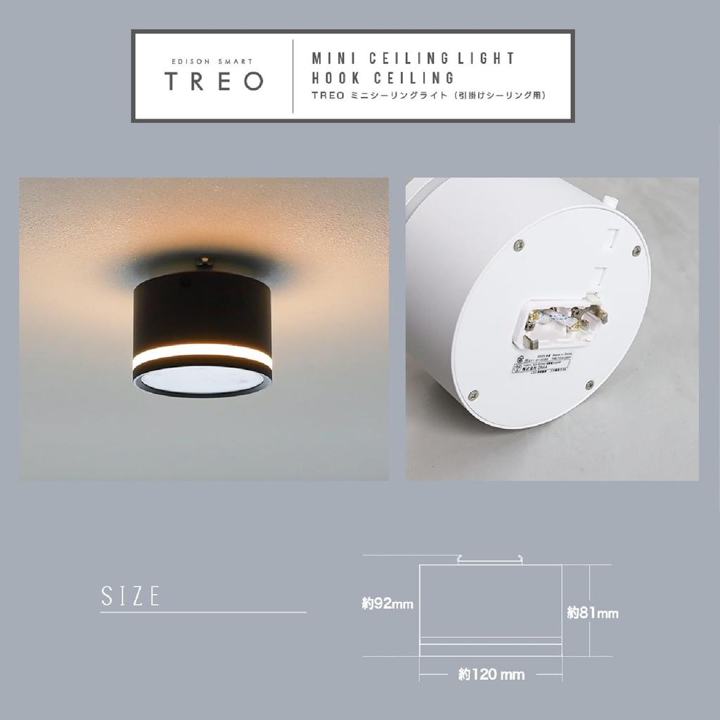 Edison Smart TREO Mini Deckenleuchte, für Haken-Deckenmontage (Schwarz), Alexa-kompatibel, Kompakte intelligente Beleuchtung, Strahler, Kompatibel mit TREO