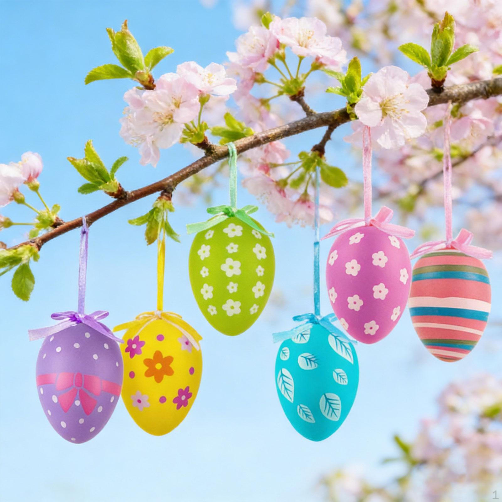 24 Штуки Цветные Яйца Украшения, Пасхальные Подвесные Печатные для A