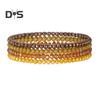 4Pcs/Set Beach Bracelet Fine Workmanship Non-Fading Stacked Bracelet Faux Crystal Versatile Bracelet for Daily Wear