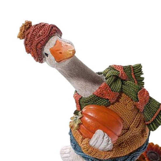 Autumn Pumpkin Duck Ornament Exquisite Resin Craft