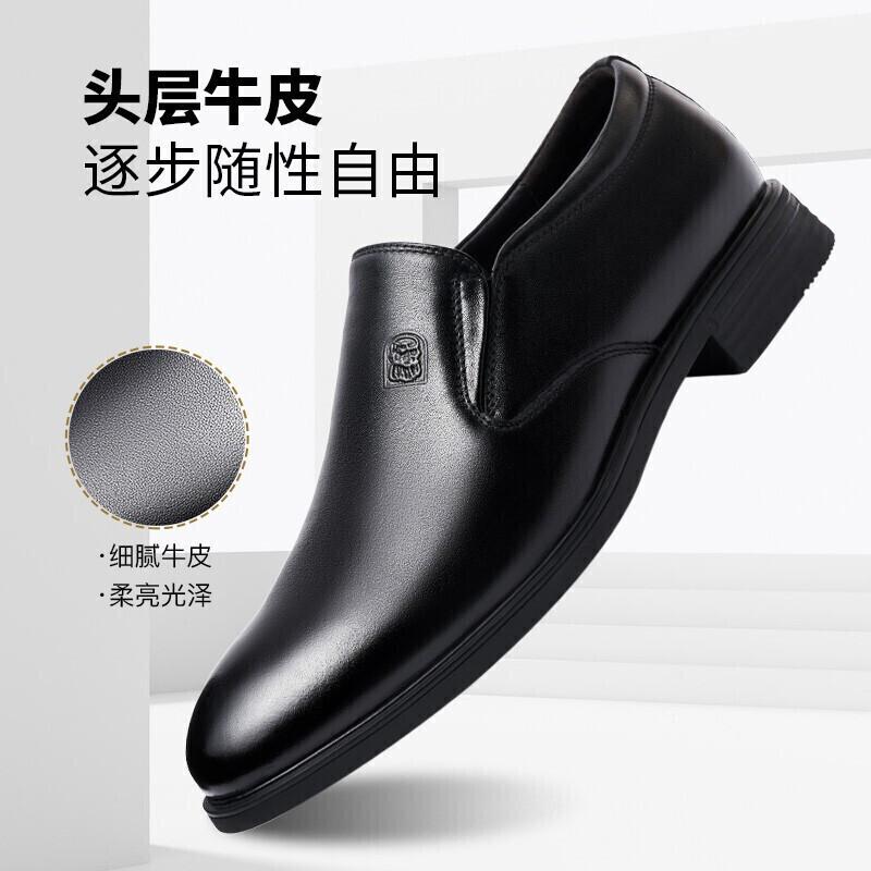 LAORENTOU Men s Leather Slip-On Business Casual Shoes Model 110210 40