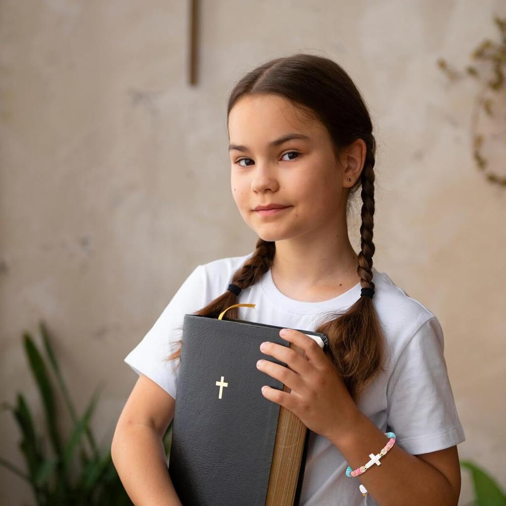 Ostern & Taufgeschenk für Frauen, Mädchen und Jungen - Inspirierendes Kreuzarmband mit 'Gott segne dich'-Karte