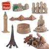 World Architecture Model Set: Great Wall, Temple of Heaven, Big Buddha, Clock Tower, Colosseum, Eiffel Tower, Pyramid