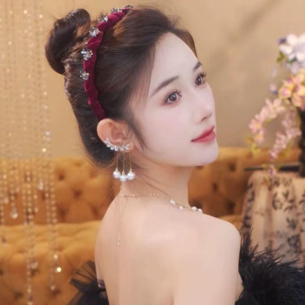 Fluffy High Cranial Top Headband Toothed Non-slip Hair Hoop Wave Headband with   Makeup