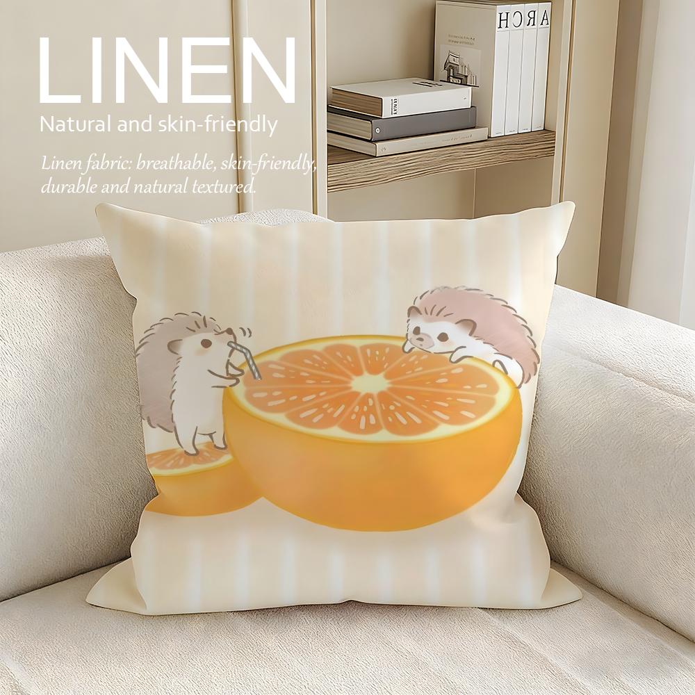 Cute Bokko Hedgehog Cushion Cover Pillowcase Set Pcs x x Breathable Washable Sofa Cushion Cover