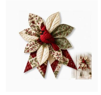 2026 DIY Nähset Weihnachts-Türhänger-Kranz Gesteppter Stoff DIY Handgemachter Weihnachtsbaum Feiertagsbasteln Heimdekoration Geschenke