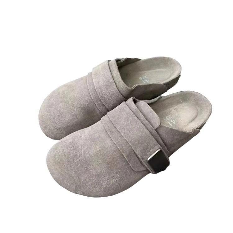 Velcro Boken shoes half-drag women's summer wear 2025 new one-pedal soft-soled bag head single shoes are comfortable