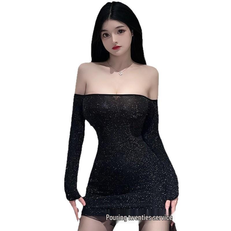 Off-the-Shoulder Nightclub Sexy Lingerie Pajamas for Women