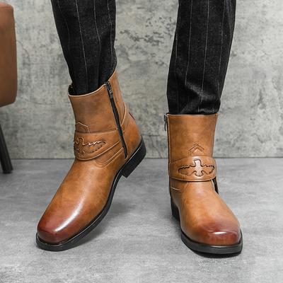 British Style Fashion Men Knight Boots Trendy Designer Style Party Daily Outdoor Leisure Merchant Motorcycle Men's Walk Boot