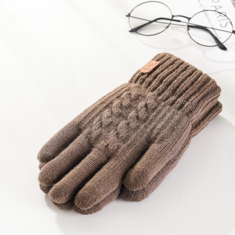 Unisex Korean Thick Knitted Wool Touchscreen Gloves for Autumn & Winter