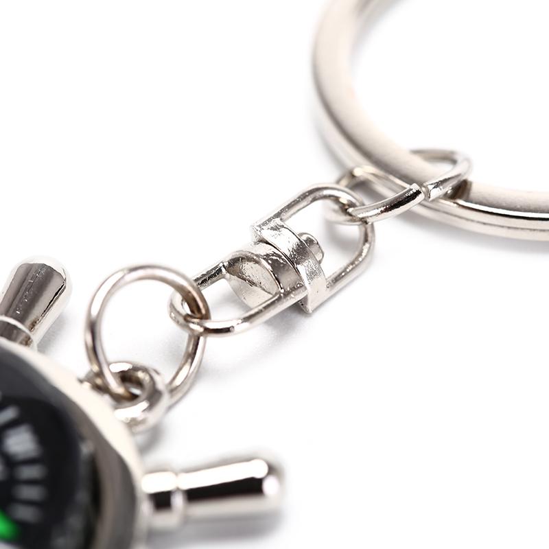 Compass Rudder Key Chain Glossy Alloy Keychain Keyrings Gifts