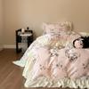 Bedding Set Duvet Cover Set French Style Princess 2024 New A-Class Digital Printing Skinner Cotton Matte Four PIECE Set