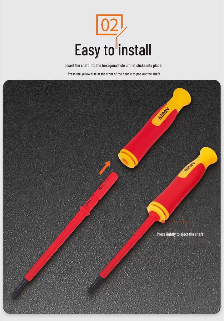 Electrician High-Voltage Resistant Screwdriver Set: Phillips & Flathead for Home Repair