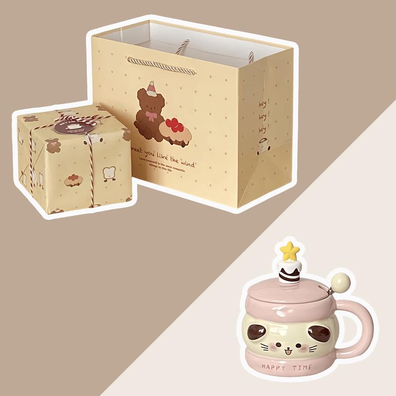 Cute Ceramic Mug with Coaster Gift Set