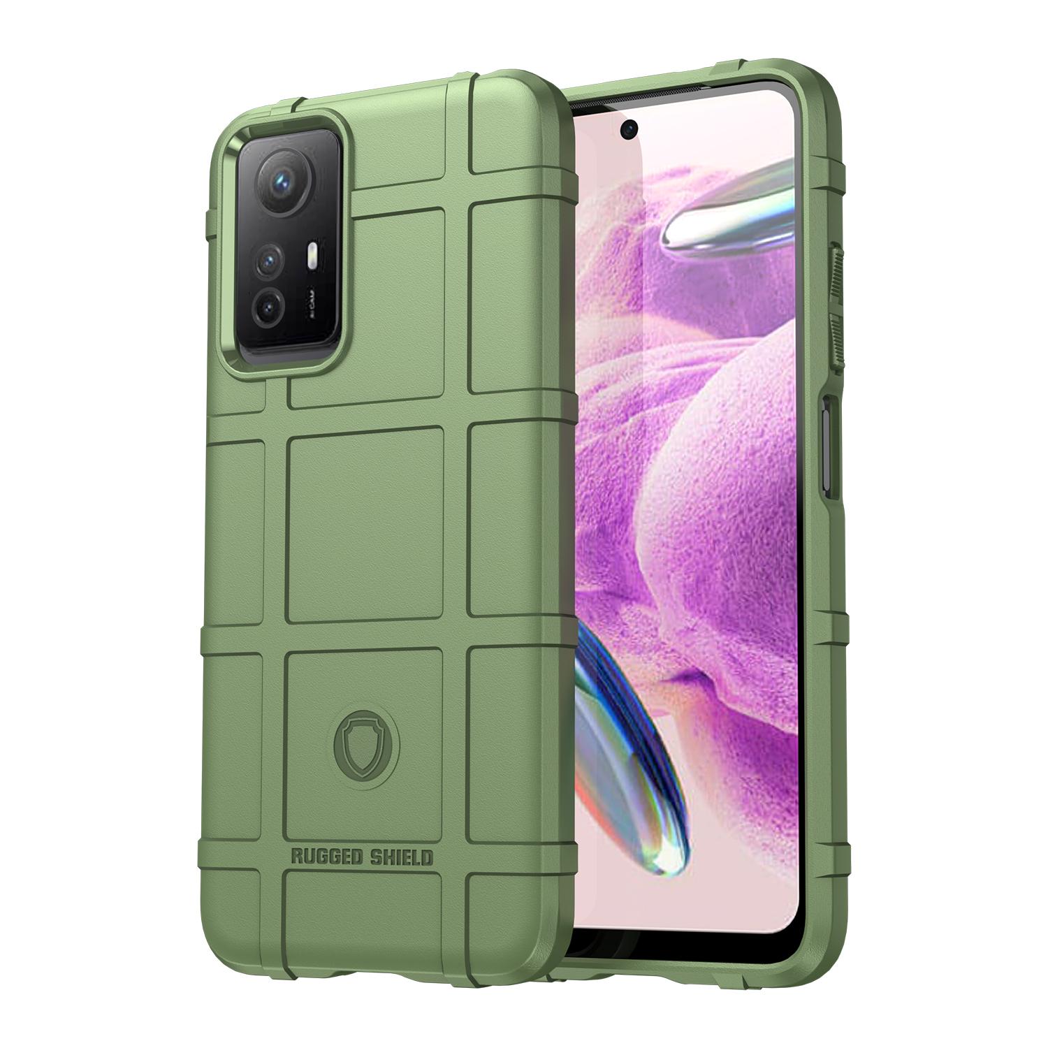 

TPU Phone Case for Xiaomi Redmi Note 12S 4G/Note 11S 4G/Note 11 4G (Qualcomm),Square Grid Texture Anti-scratch Cover Green
