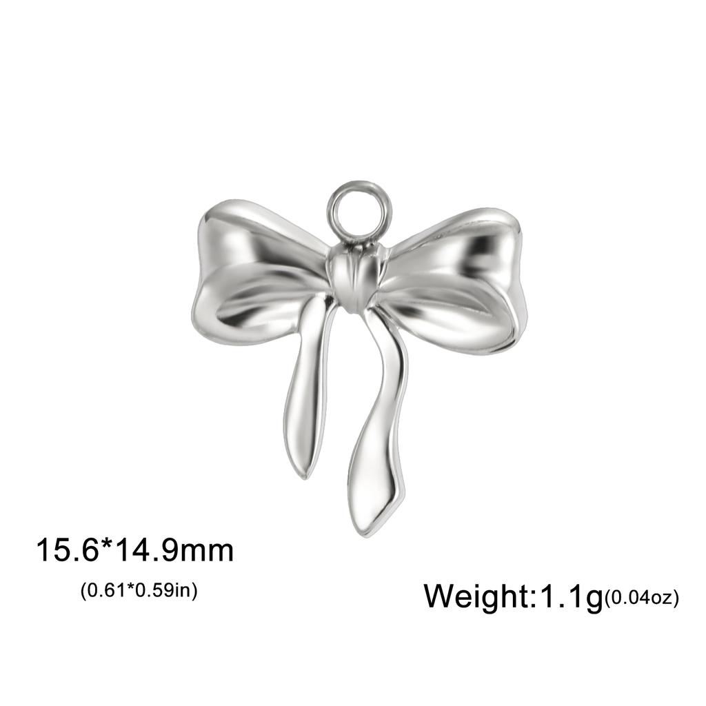 Teamer 3pcs Classic Bowknot Charms for Jewelry Necklace Earrings Making DIY Stainless Steel Gold Color Pendant Wholesale No Rust