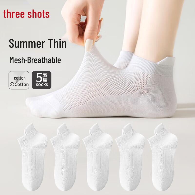 ThreeGun Women s 100% Cotton Breathable Ankle Socks One Size
